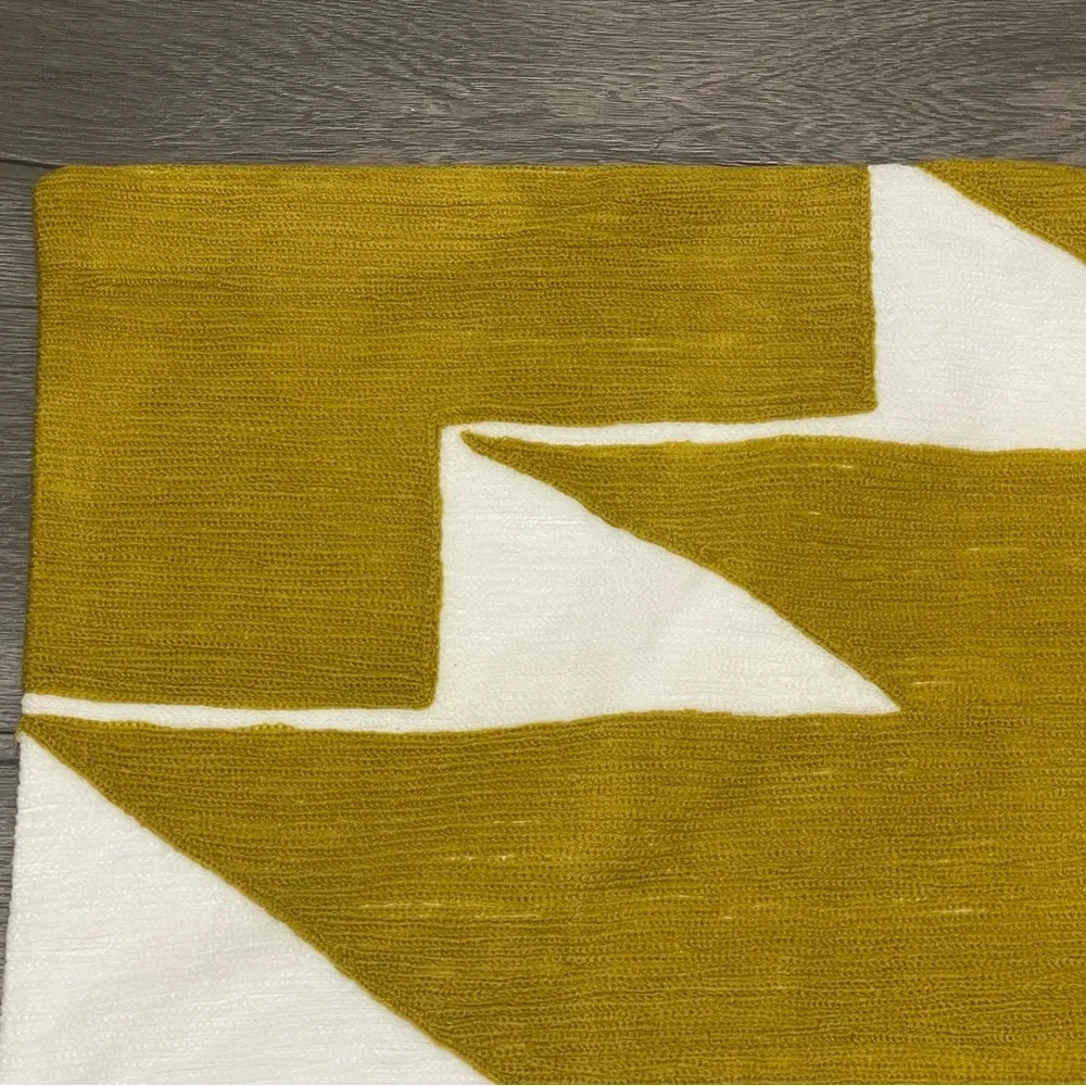 West Elm Crewel Steps Embroidered Pillow Cover 20″ × 20″ NWT
